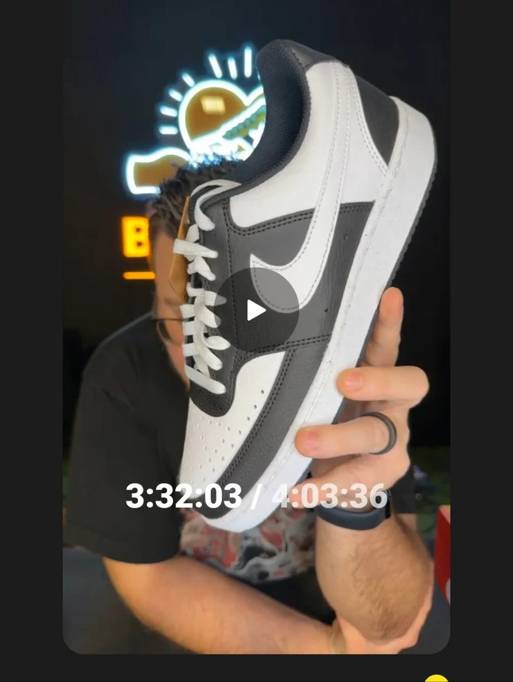 Brand New  Size 9 Nike Black and White Low-Top Sneakers